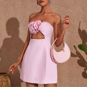Pink Kinsley Strapless Cutout Mini Dress